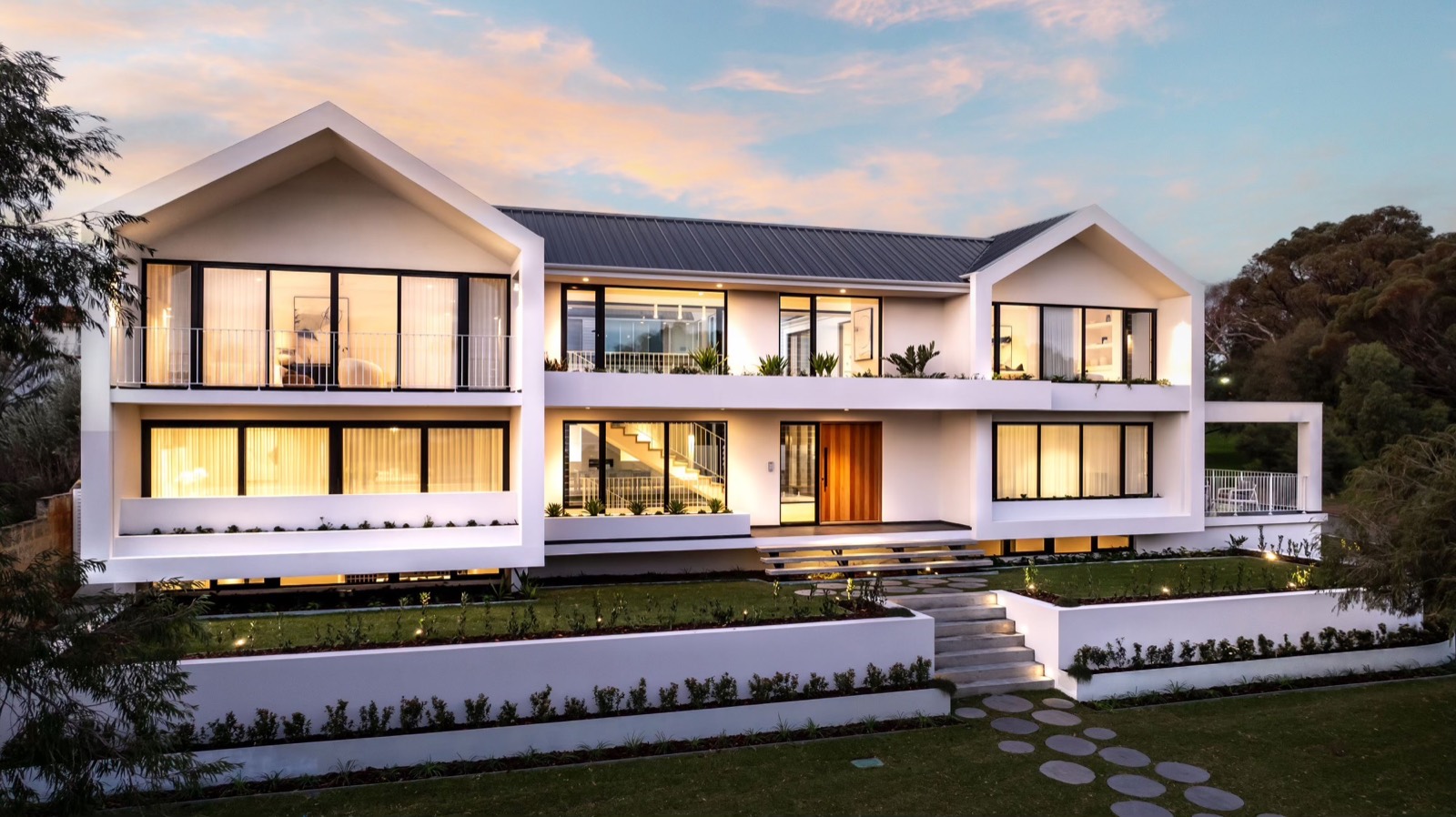 City Beach home exterior and stepped gable form