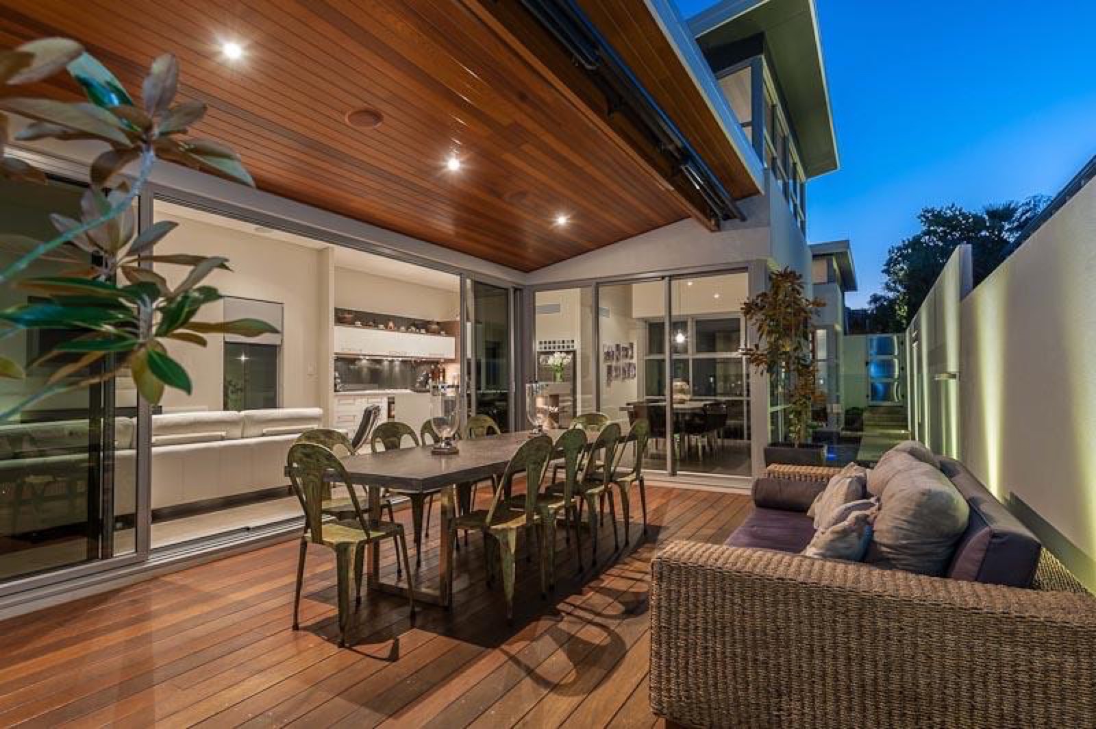 Timber-lined alfresco at the East Fremantle home